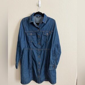 Frye Blue Denim Button-Up Dress